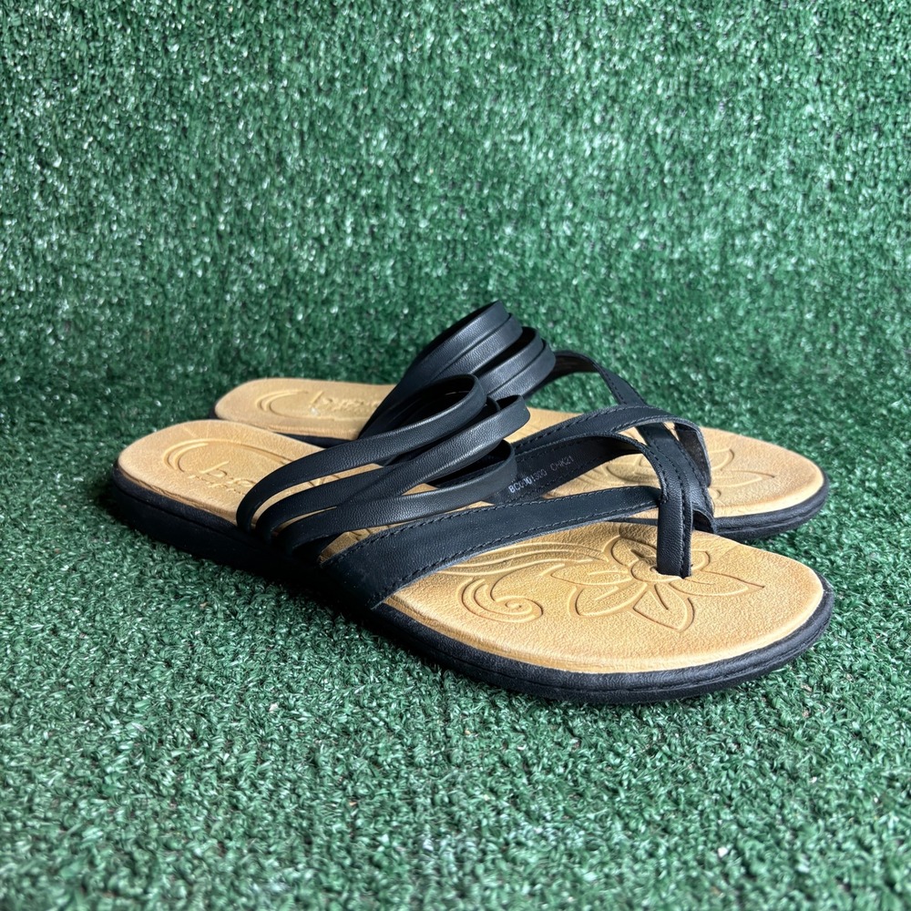 b.o.c. Born Concept Alisha Strappy Comfort Casual Thong Sandal Black Womens 8M‎